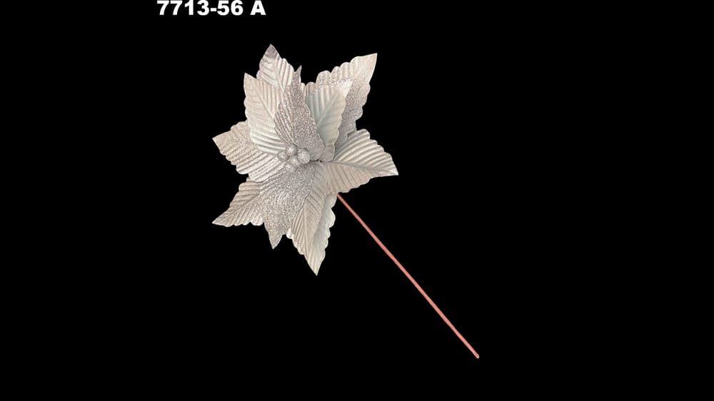 Vara nochebuena Diamanada con esferas. Flor de 24 cm
