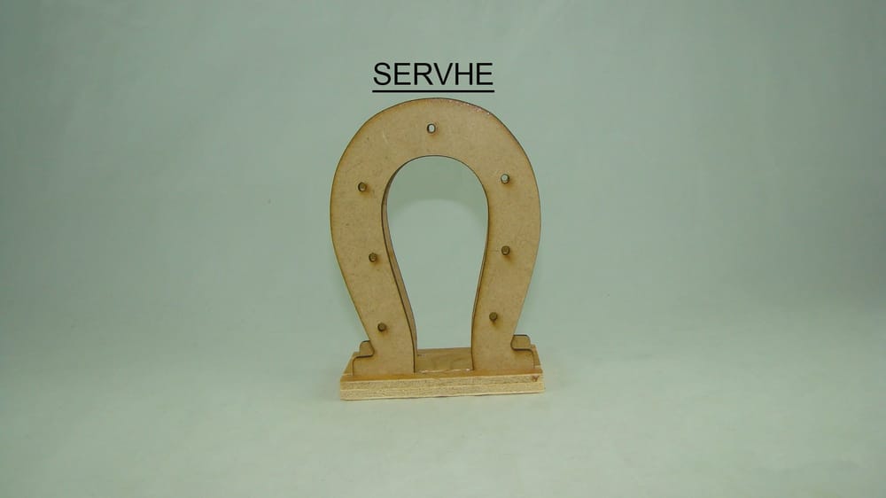 Servilletero de herradura de madera sin pintar tipo rustica Hecho de mdf 14 cm de largo