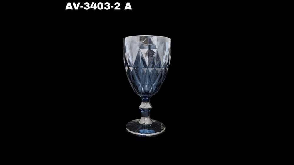 Copa vino color azul 250 ml. Mide 16.5 cm
