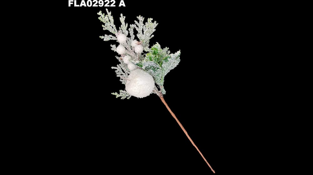 Pick navideño nevado con manzanas. Mide 30 cm