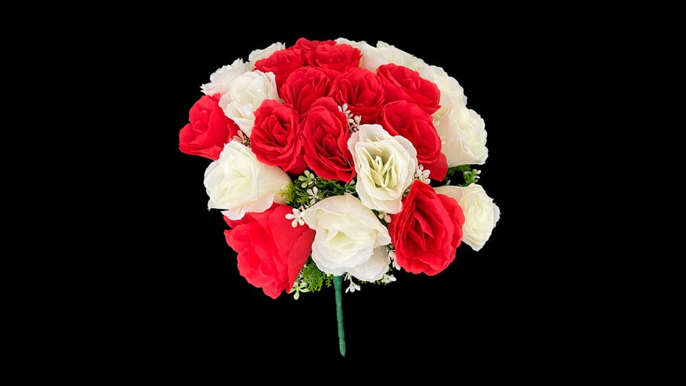 Bouquet de botón de rosa *24 Mide 37 cm - LasFloresArtificiales.com