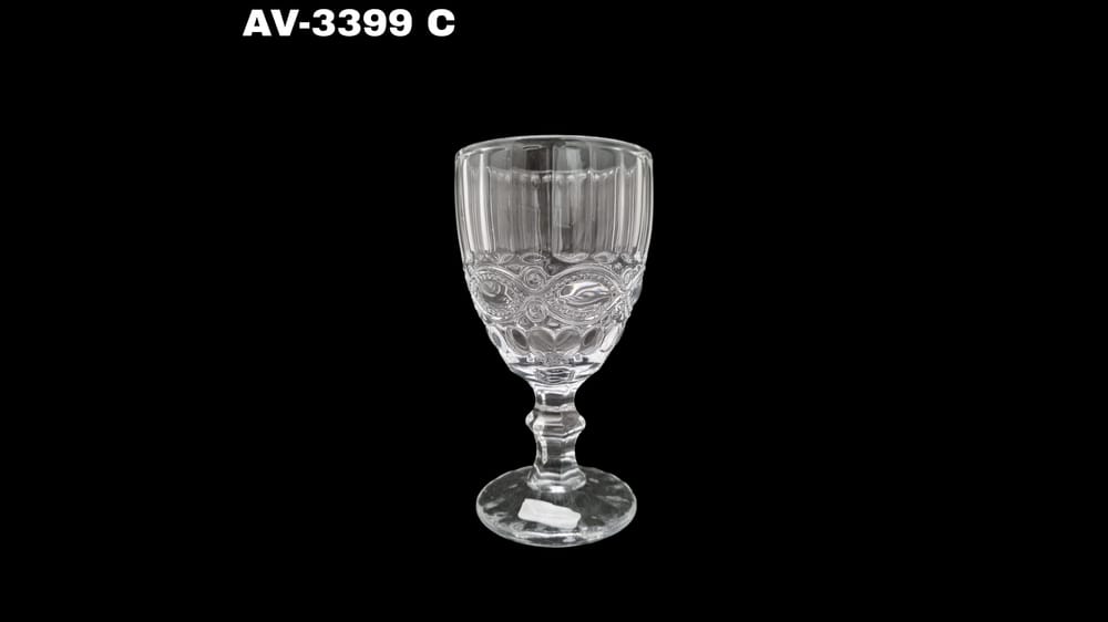 Copa vino vintage transparente 250 ml. Mide 16.5 cm