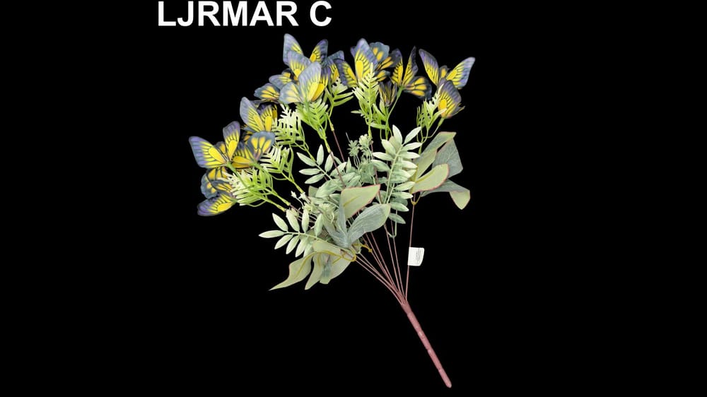 Ramo mediano mariposas y follaje *9 mide 50 cm 