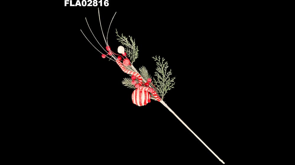 Vara caramelo con pino y helecho. Mide 40 cm