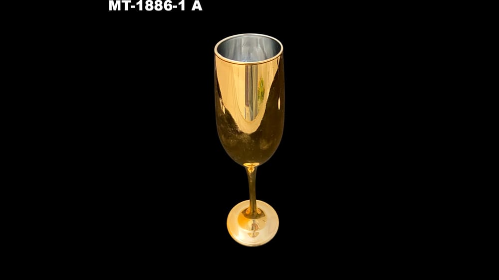 Copa champagne metálica de vidrio. Mide 22 cm POR PIEZA