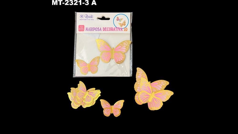 Mariposa en 3d. Paquete con 12 de varios tamaños chicos