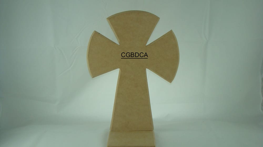 Cruz grande con base doble campana tipo rustica hecha de mdf 40 cm