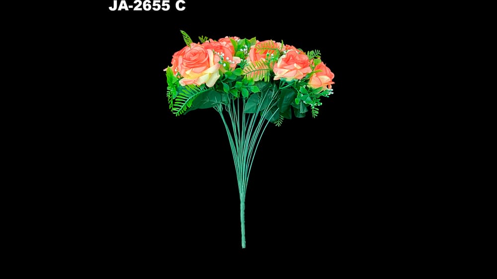 Bouquet de rosa *24 con helechos