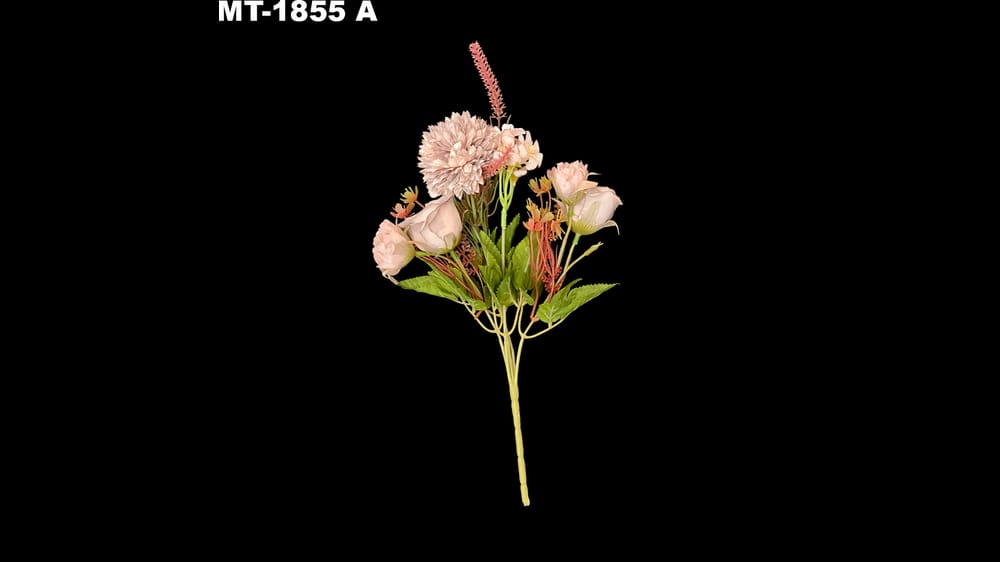 Ramito clavel, rosa y espiga vintage. Mide 30 cm