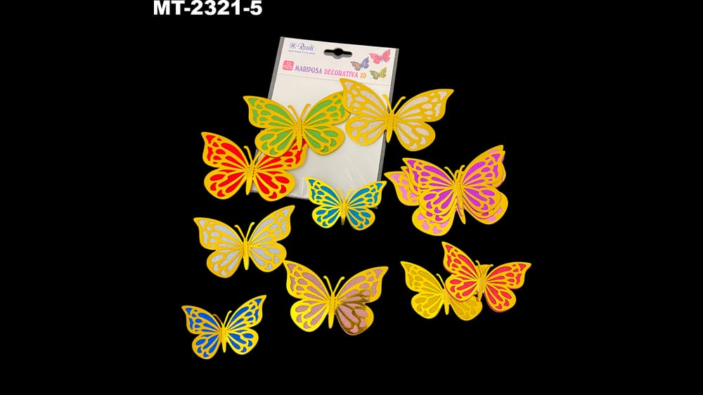 Mariposa en 3d. Paquete con 12 de varios medianos
