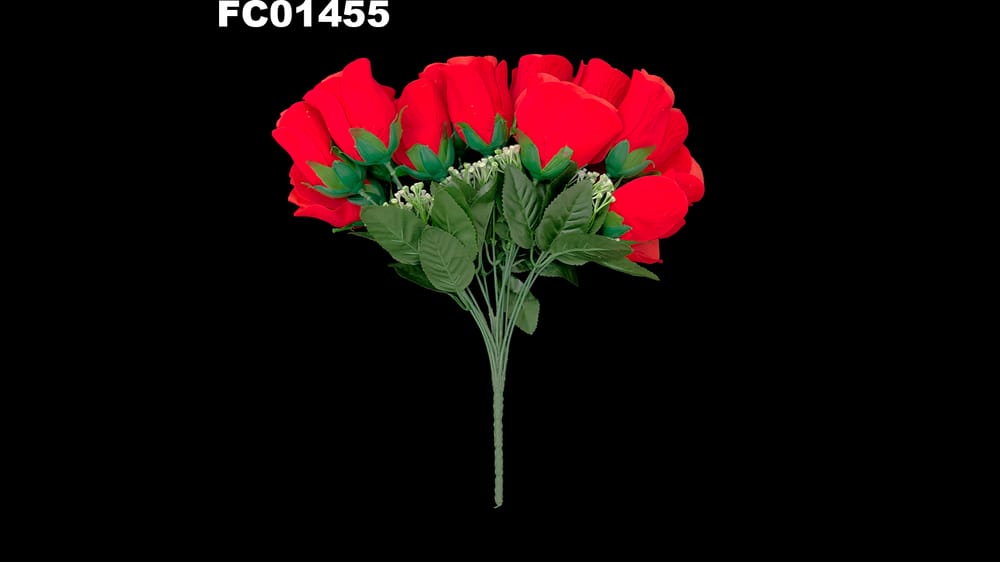 Ramo botón grande tercipelo *15. Mide 37 cm