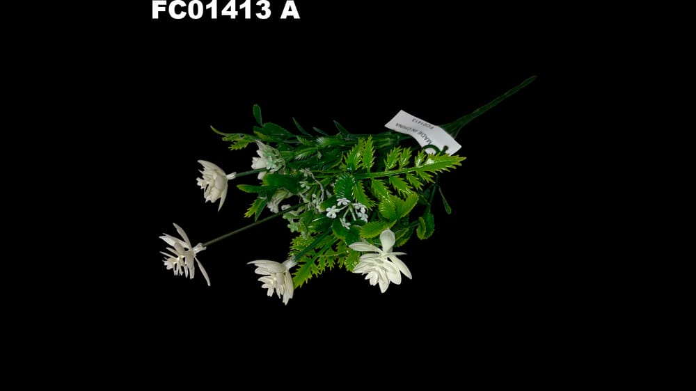 Mix de follaje de plástico con flor *5