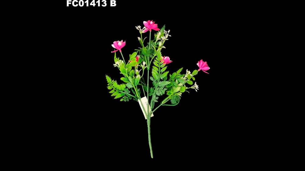 Mix de follaje de plástico con flor *5