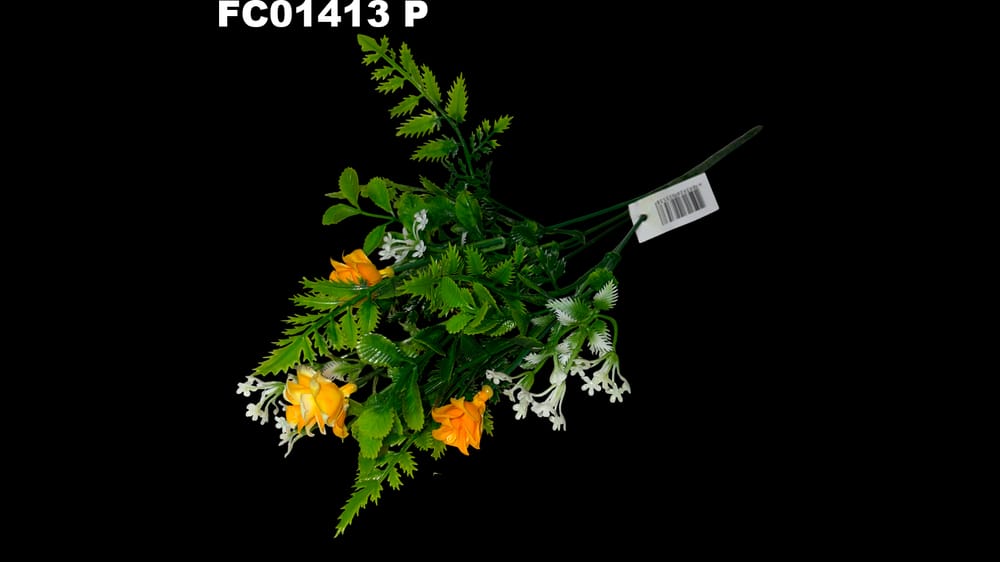 Mix de follaje de plástico con flor *5