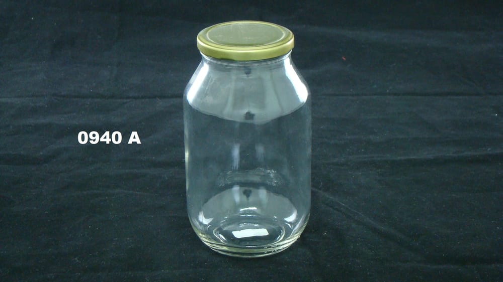 frasco tarro 940 ml con tapa VIDRIO - LasFloresArtificiales.com