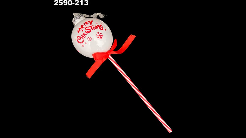 Vara de esfera caramelo y moño. Mide 30 cm