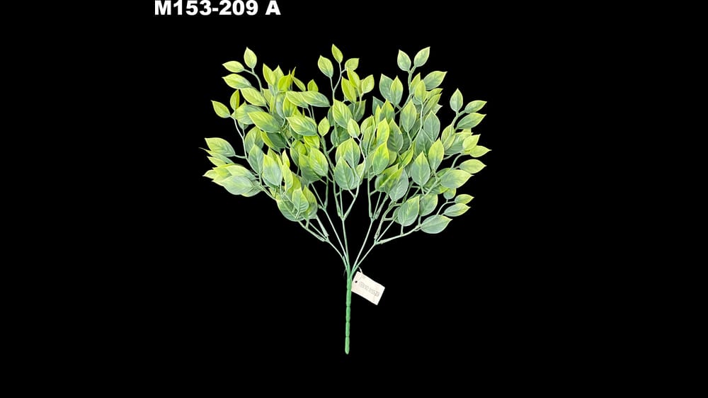 Ramito follaje plástico tipo ficus. Mide 38 cm