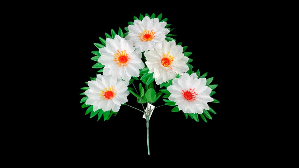 Ramo dhalia *5 con base follaje económica